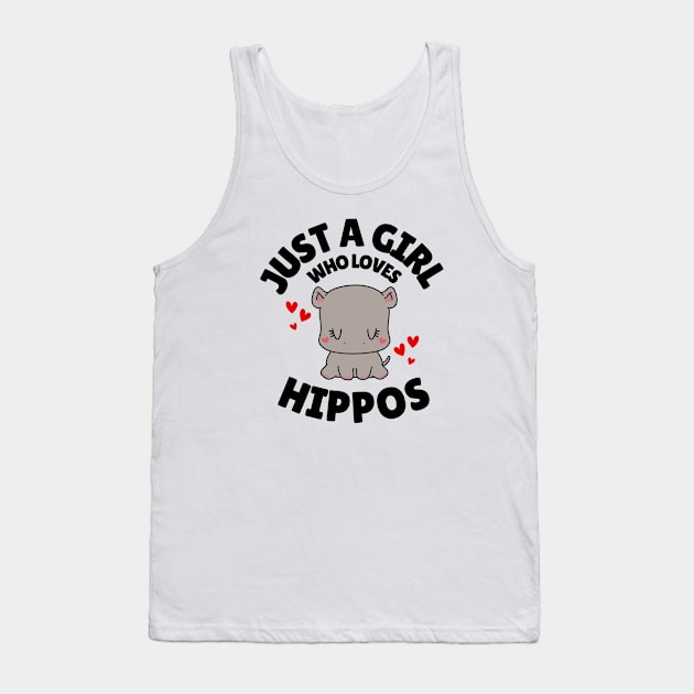 Just A Girl Who Loves Hippos Tank Top by Illustradise